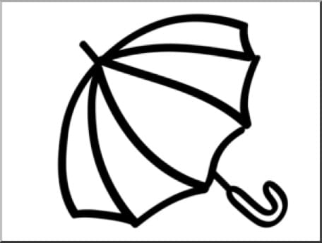 Black Lineart of an Umbrella